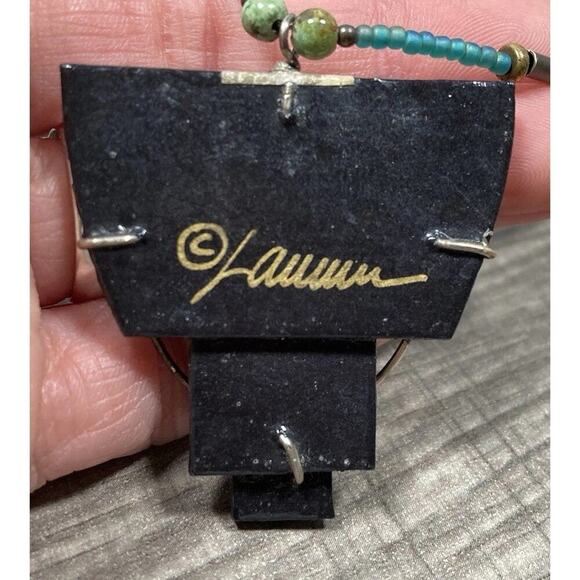 Artisan Handcrafted Lauren Pollaro Sterling Silver Mixed Media York Maine Art - Picture 7 of 10